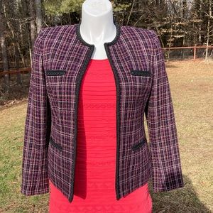 Kasper lined woven jacket with black pocket details purple/black/orange 19